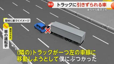 【独自】「なんてことを…」大型トラックに引きずられ“7秒間”横向きに　東名下りで“恐怖の瞬間”　静岡・小山町