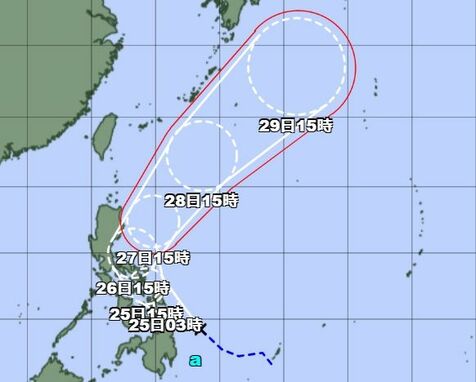 28日にも沖縄の南の海上へ　25日未明に台風1号に【24日午後３時現在】