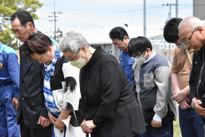 訓練と献花式で誓い新たに　津波で100人犠牲、日本海中部地震41年