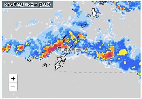 沖縄本島北部の国頭地区に大雨警報【6月12日午前9時14分現在】