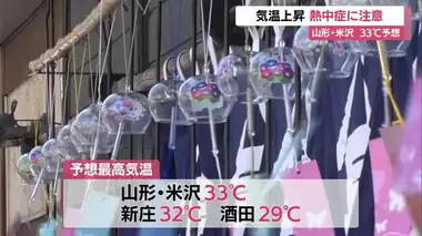 【気象／山形】気温上昇 熱中症に注意　山形・米沢33℃予想　土曜にかけ真夏日予想