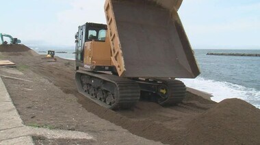 浸食被害で“消えた砂浜”…海開きに向け急ピッチで復旧作業「なんとか元の状態に」【新潟・上越市】