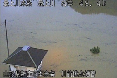 最上川中流で氾濫「安全確保を」　下流水位も上昇のおそれ　山形