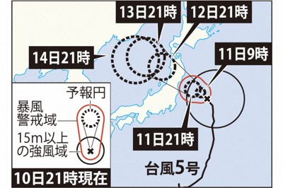 台風5号、どう対策? 太平洋沿岸は大雨に、日本海側は河川氾濫注意