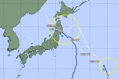 台風5号が上陸　岩手・大船渡市付近