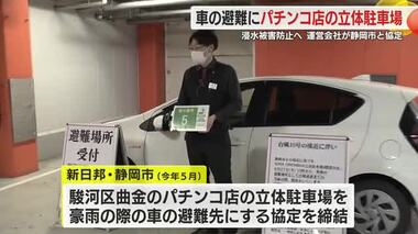 【台風情報】浸水被害を防ぐためパチンコ店が駐車場を開放　「少しでも助けになれば」　静岡市