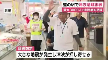 巨大地震時17mの津波が3分で到達…道の駅「伊東マリンタウン」で津波避難訓練　最大3000人の避難客