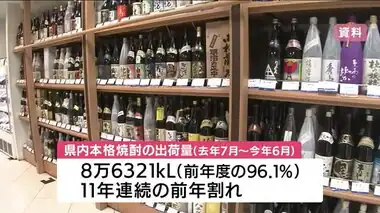 鹿児島県内の本格焼酎出荷量　２０２３年度比で９６．１％　１０年連続で全国２位に